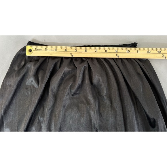 Vintage Dixi Belle Full Length Nylon Black  Skirt Slip Retro Sz Medium Slit Y2K - Picture 4 of 7